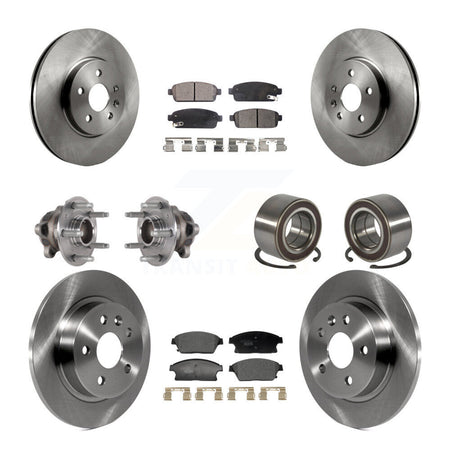 Front Rear Hub Bearing Brake Rotor And Pad Kit (10Pc) For Buick Encore Chevrolet Trax FWD KBB-129578