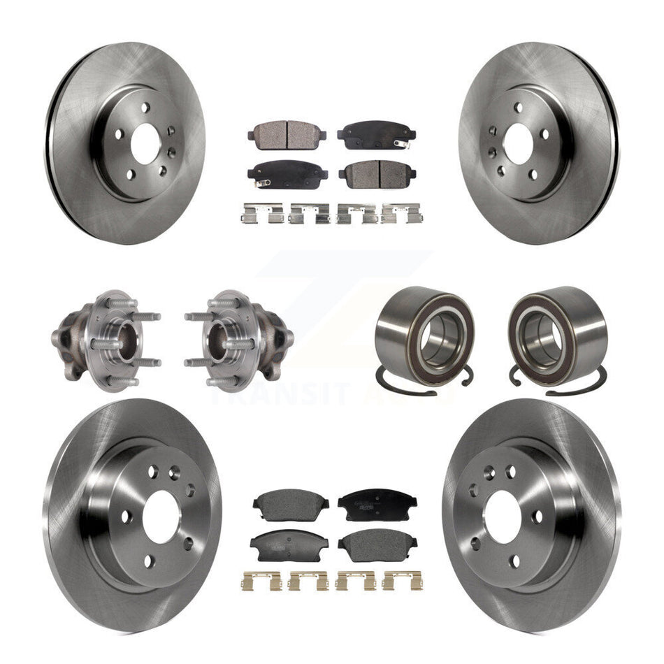 Front Rear Hub Bearing Brake Rotor And Pad Kit (10Pc) For Buick Encore Chevrolet Trax FWD KBB-129578