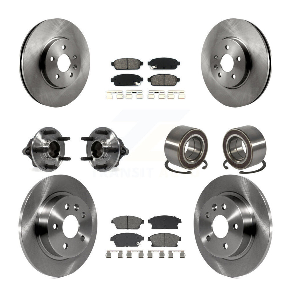 Front Rear Hub Bearing Brake Rotor And Pad Kit (10Pc) For Chevrolet Trax Buick Encore FWD KBB-129579
