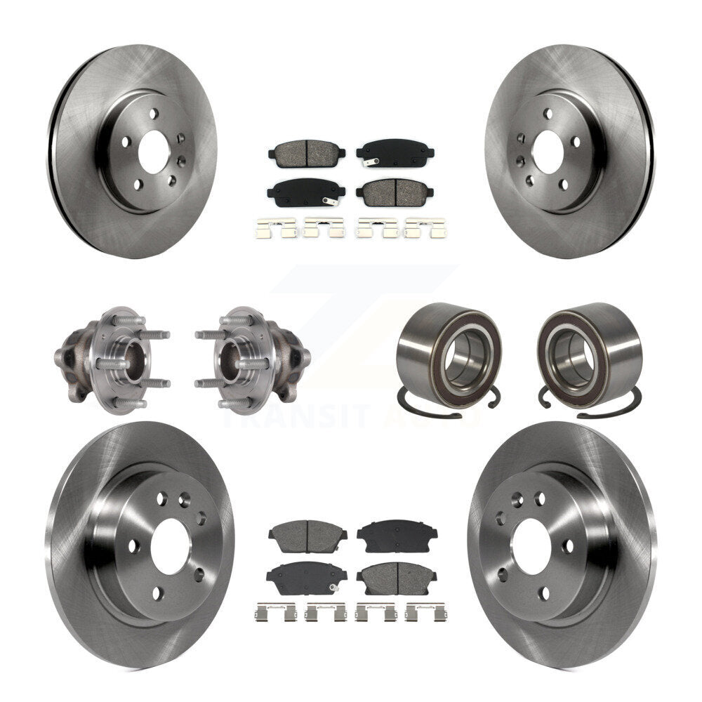 Front Rear Hub Bearing Brake Rotor And Pad Kit (10Pc) For Buick Encore Chevrolet Trax FWD KBB-129580