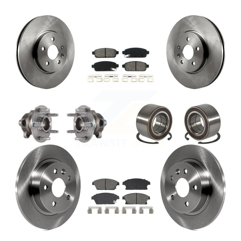 Front Rear Hub Bearing Brake Rotor And Pad Kit (10Pc) For Buick Encore Chevrolet Trax FWD KBB-129580