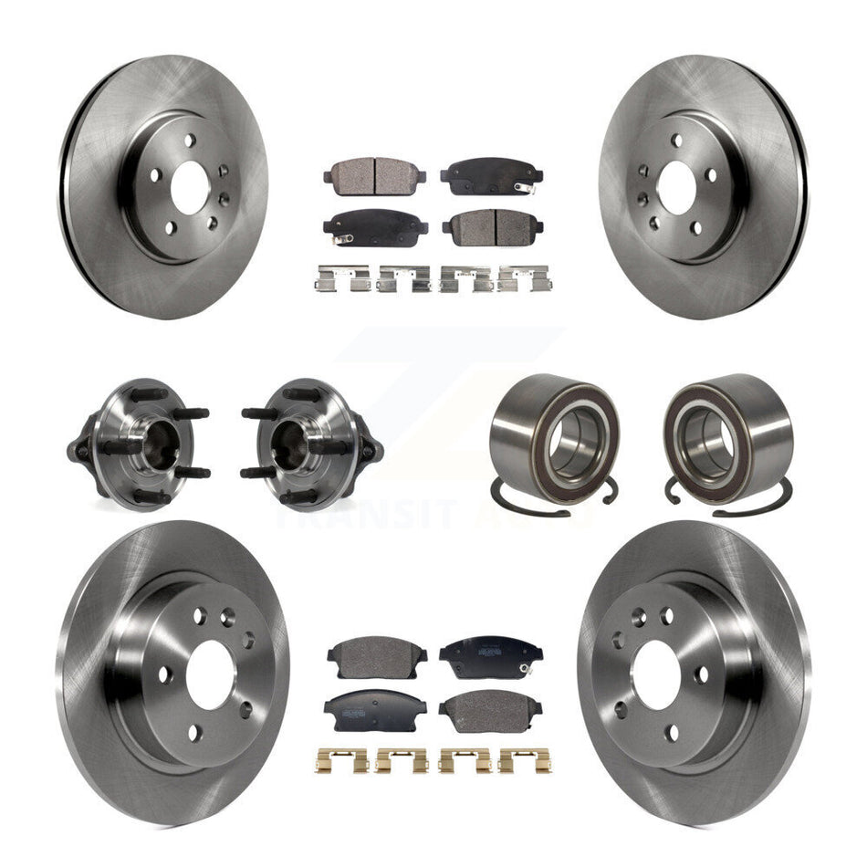 Front Rear Hub Bearing Brake Rotor And Pad Kit (10Pc) For Chevrolet Trax Buick Encore FWD KBB-129583