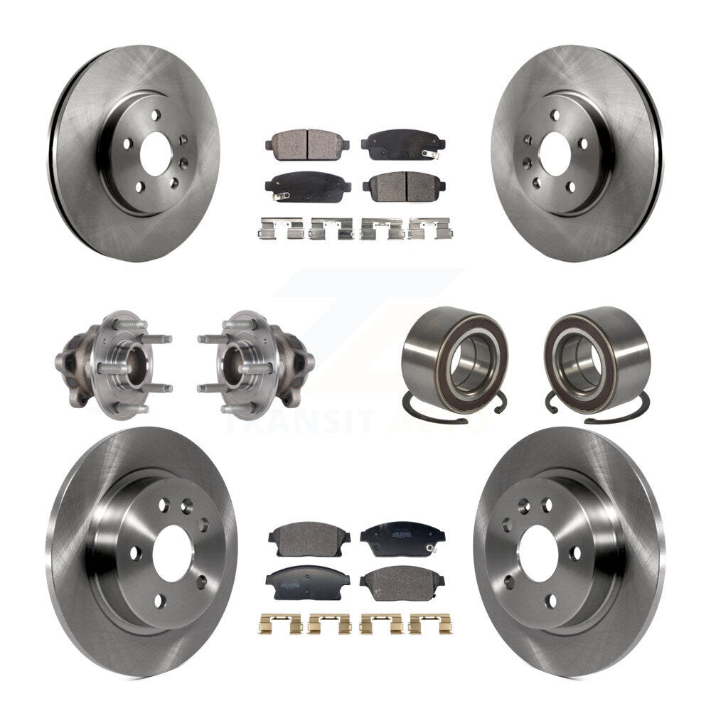 Front Rear Hub Bearing Brake Rotor And Pad Kit (10Pc) For Buick Encore Chevrolet Trax FWD KBB-129584