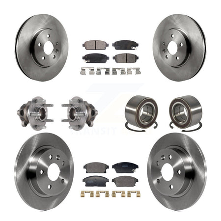 Front Rear Hub Bearing Brake Rotor And Pad Kit (10Pc) For Buick Encore Chevrolet Trax FWD KBB-129584