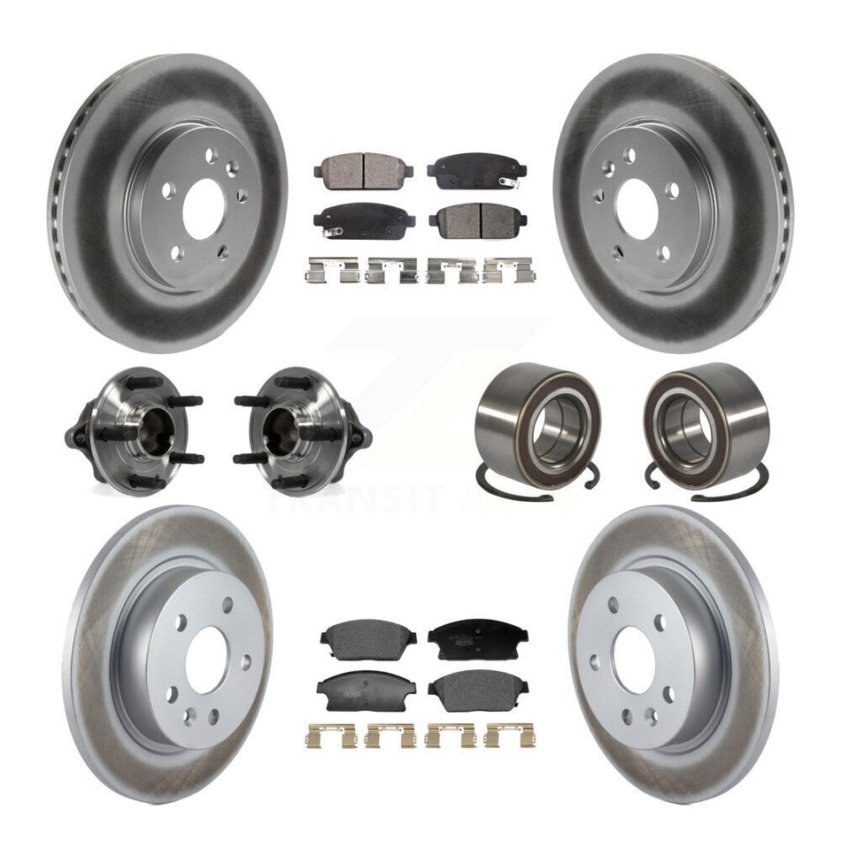 Front Rear Hub Bearing Coated Brake Rotor Pads Kit (10Pc) For Chevrolet Trax Buick Encore KBB-129585