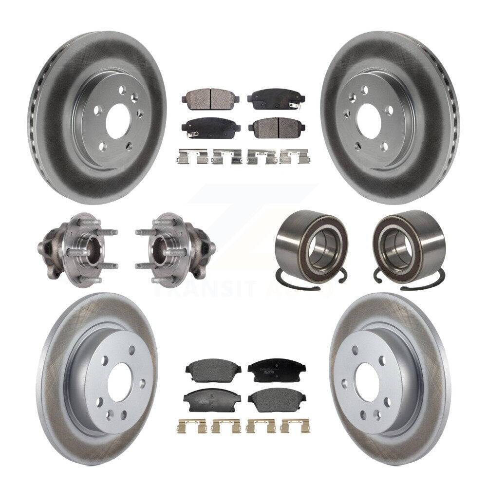 Front Rear Hub Bearing Coated Brake Rotor Pads Kit (10Pc) For Buick Encore Chevrolet Trax KBB-129586