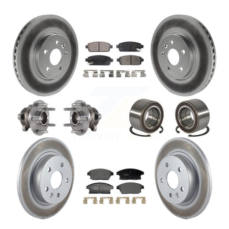 Front Rear Hub Bearing Coated Brake Rotor Pads Kit (10Pc) For Buick Encore Chevrolet Trax KBB-129586