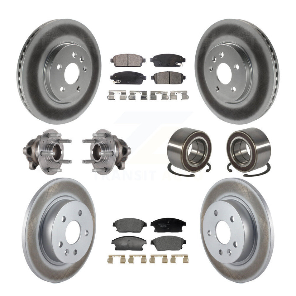 Front Rear Hub Bearing Coated Brake Rotor Pads Kit (10Pc) For Buick Encore Chevrolet Trax KBB-129586