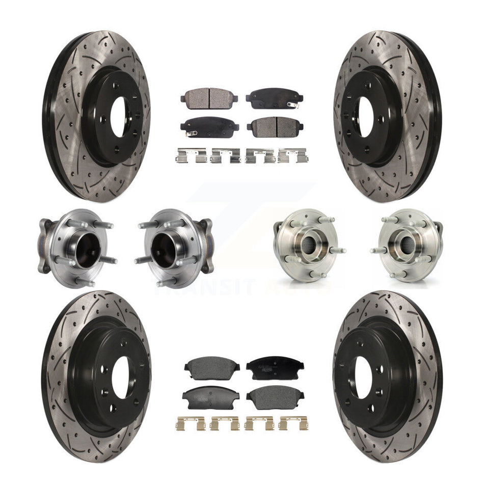 Front Rear Hub Bearing Coated Brake Rotor Pad Kit (10Pc) For Chevrolet Cruze Buick Verano KBB-129588