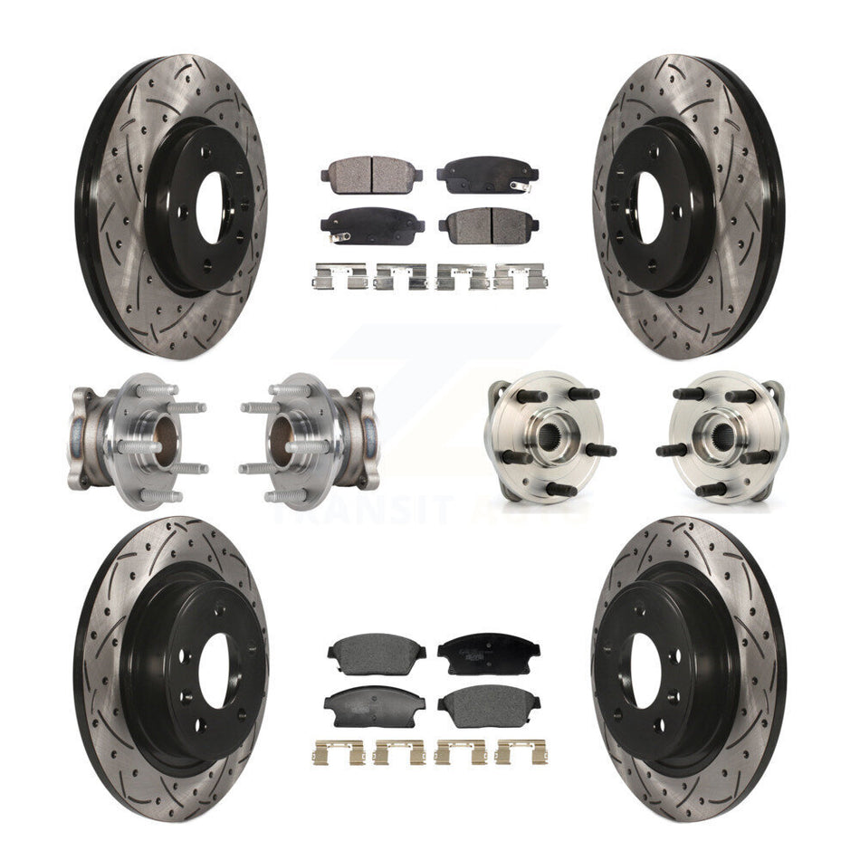Front Rear Hub Bearing Coat Brake Rotor Pads Kit (10Pc) For Chevrolet Cruze DIESEL engine KBB-129589