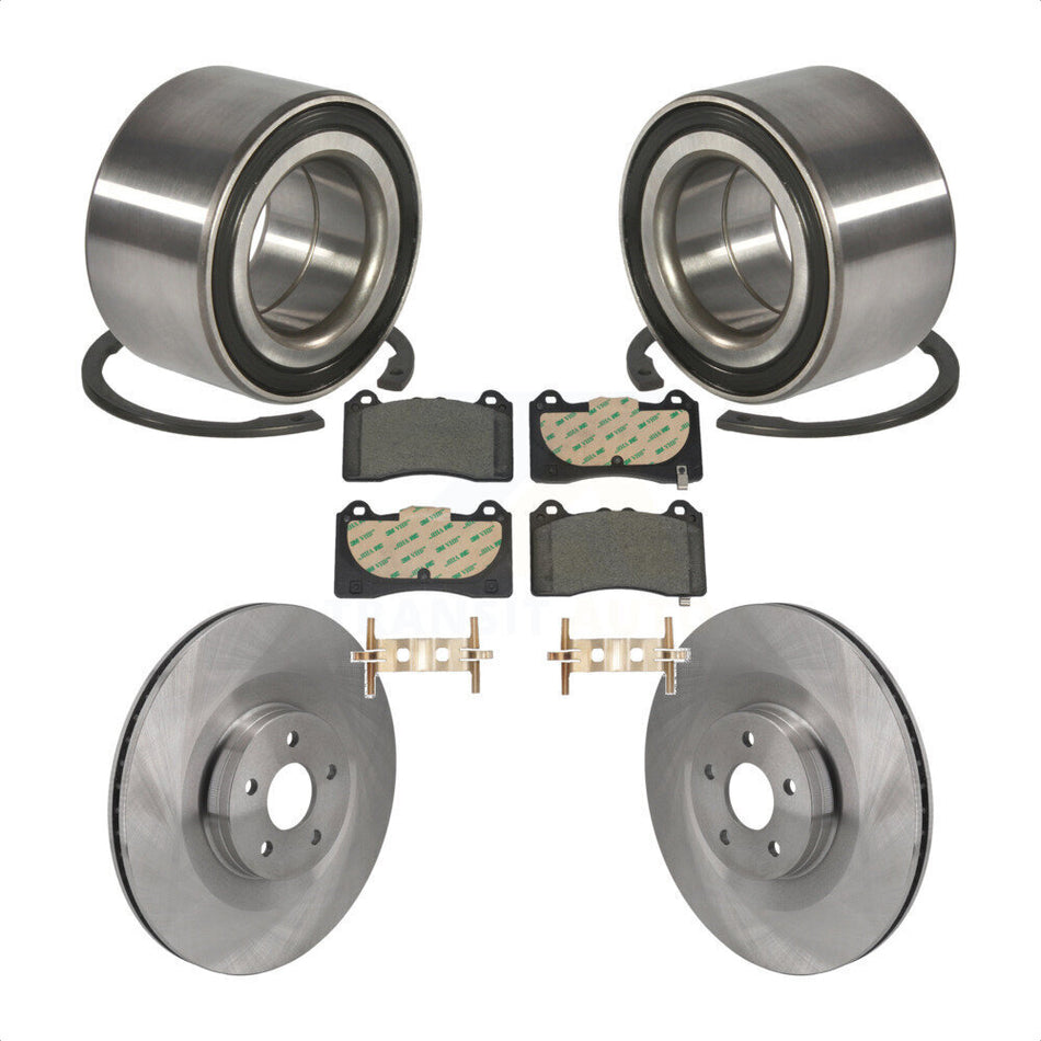 Front Wheel Bearing Disc Brake Rotors And Ceramic Pads Kit For 2016-2018 Ford Focus RS KBB-129601
