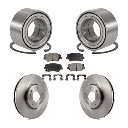 Front Wheel Bearing Disc Brake Rotors And Ceramic Pads Kit For 2014-2015 Kia Rondo KBB-129603