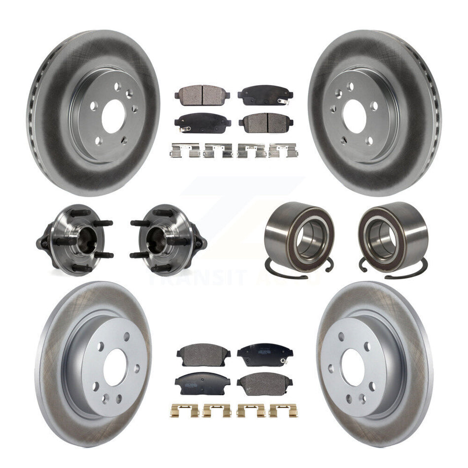 Front Rear Hub Bearing Coated Brake Rotor Pads Kit (10Pc) For Chevrolet Trax Buick Encore KBB-129605