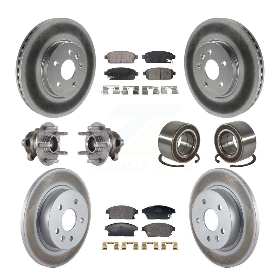 Front Rear Hub Bearing Coated Brake Rotor Pads Kit (10Pc) For Buick Encore Chevrolet Trax KBB-129606