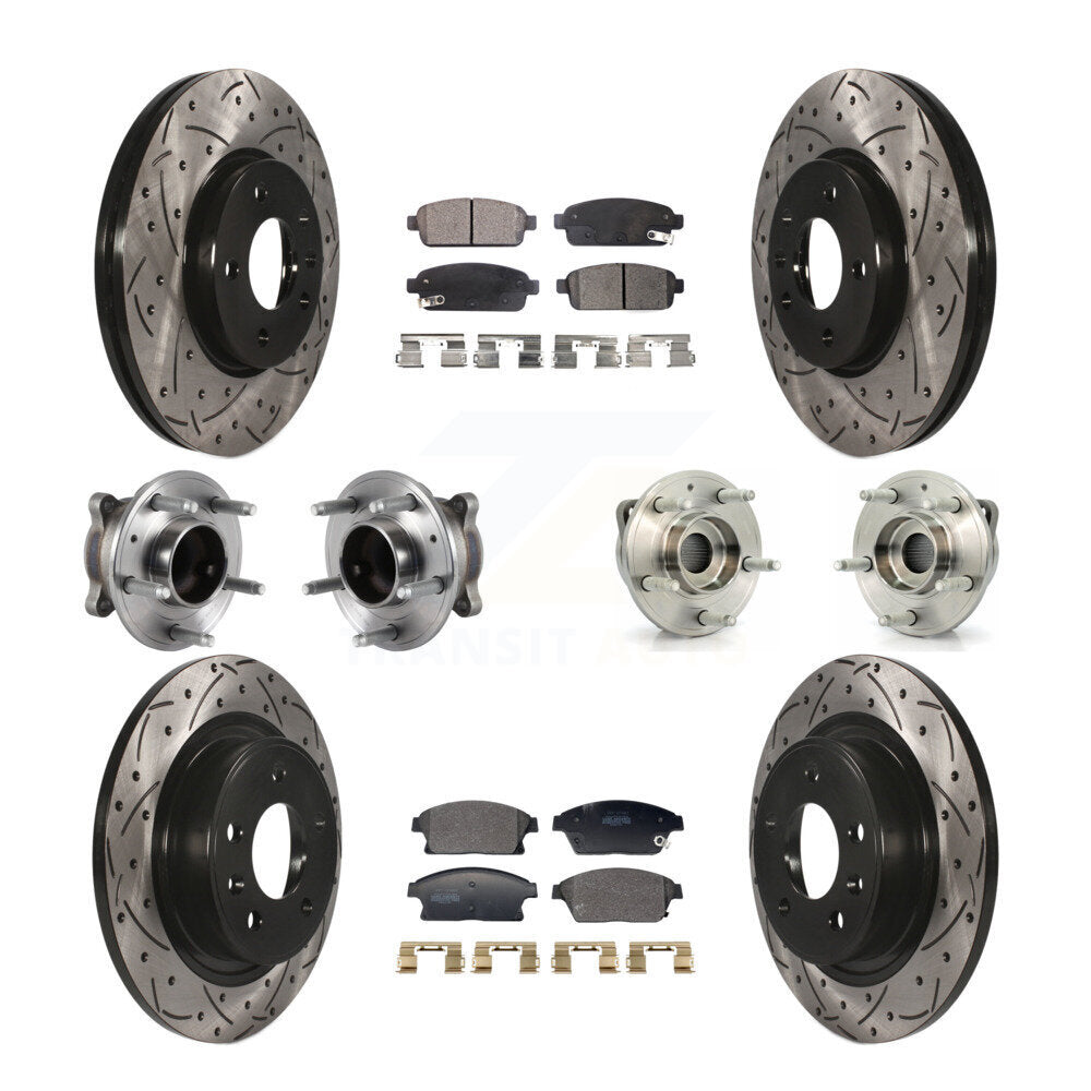Front Rear Hub Bearing Coated Brake Rotor Pad Kit (10Pc) For Chevrolet Cruze Buick Verano KBB-129608