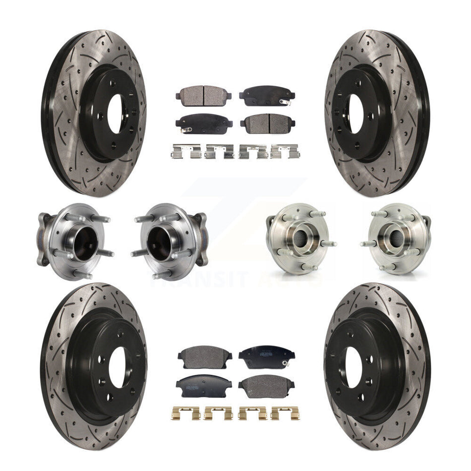 Front Rear Hub Bearing Coated Brake Rotor Pad Kit (10Pc) For Chevrolet Cruze Buick Verano KBB-129608