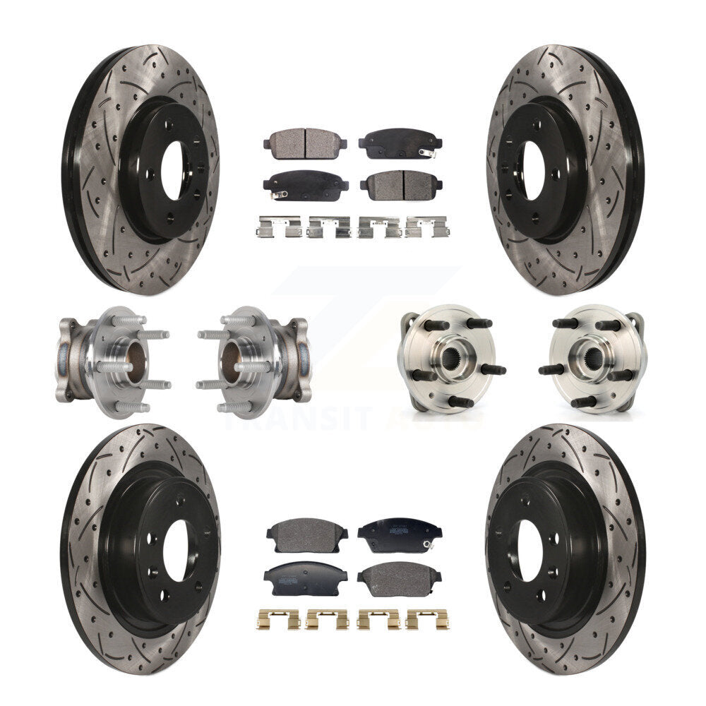 Front Rear Hub Bearing Coat Brake Rotor Pads Kit (10Pc) For Chevrolet Cruze DIESEL engine KBB-129609