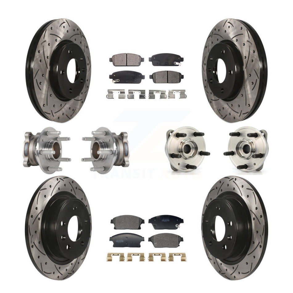 Front Rear Hub Bearing Coat Brake Rotor Pads Kit (10Pc) For Chevrolet Cruze DIESEL engine KBB-129609