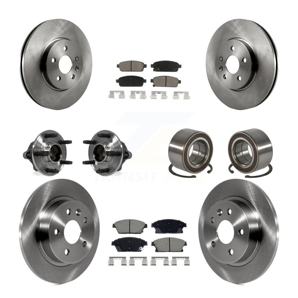 Front Rear Hub Bearing Brake Rotor And Pad Kit (10Pc) For Chevrolet Trax Buick Encore FWD KBB-129616