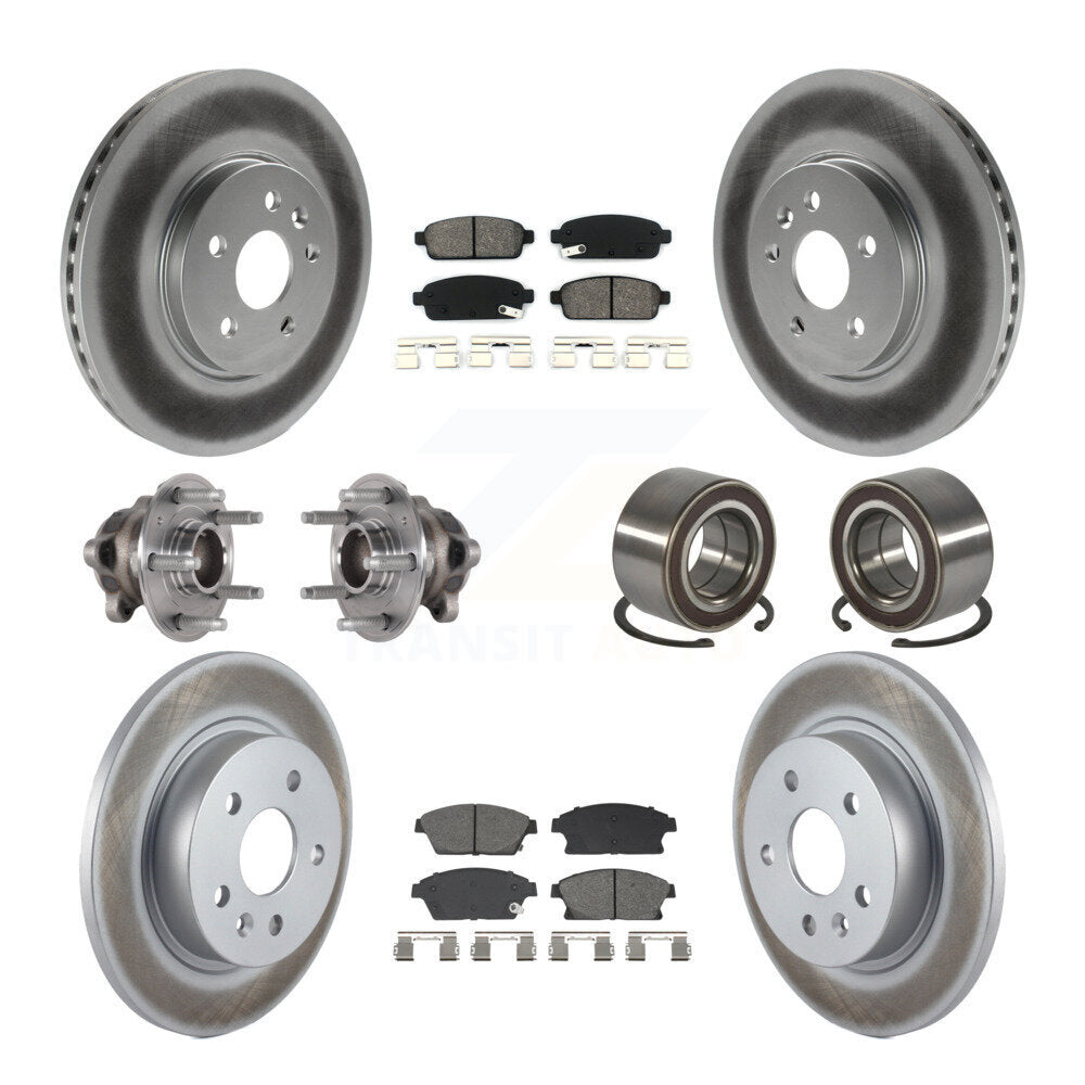 Front Rear Hub Bearing Coated Brake Rotor Pads Kit (10Pc) For Buick Encore Chevrolet Trax KBB-129621