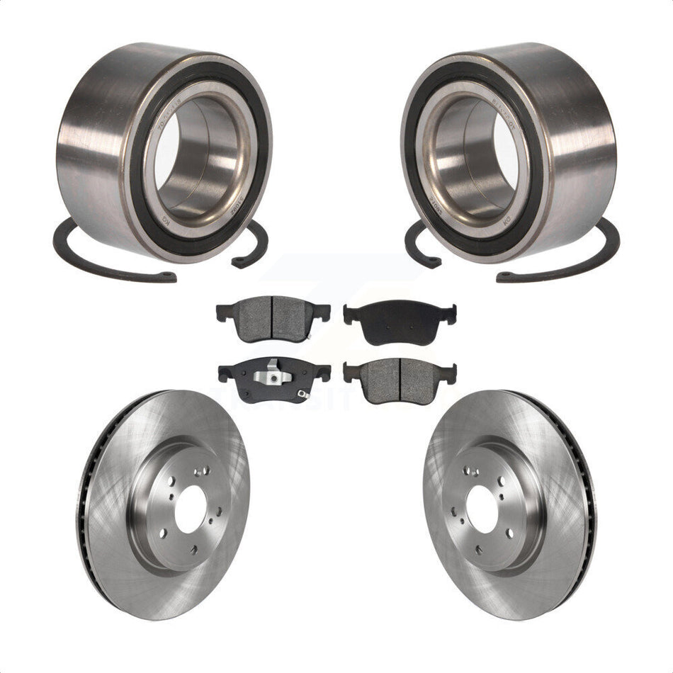 Front Wheel Bearing Disc Brake Rotors And Semi-Metallic Pads Kit For Honda Accord KBB-129625