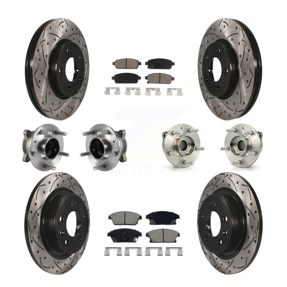 Front Rear Hub Bearing Coated Brake Rotor Pad Kit (10Pc) For Chevrolet Cruze Buick Verano KBB-129633