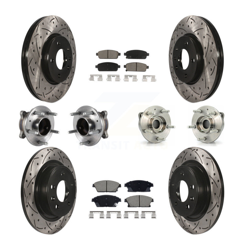 Front Rear Hub Bearing Coated Brake Rotor Pad Kit (10Pc) For Chevrolet Cruze Buick Verano KBB-129633