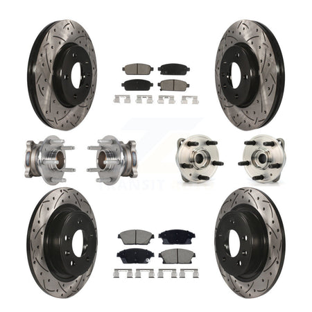 Front Rear Hub Bearing Coat Brake Rotor Pads Kit (10Pc) For Chevrolet Cruze DIESEL engine KBB-129634