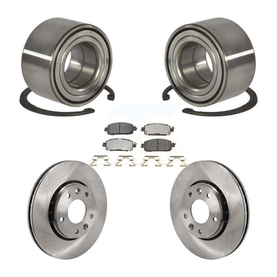 Front Wheel Bearing Disc Brake Rotor Pad Kit For Nissan Kicks SV SR with rear brakes KBB-129636