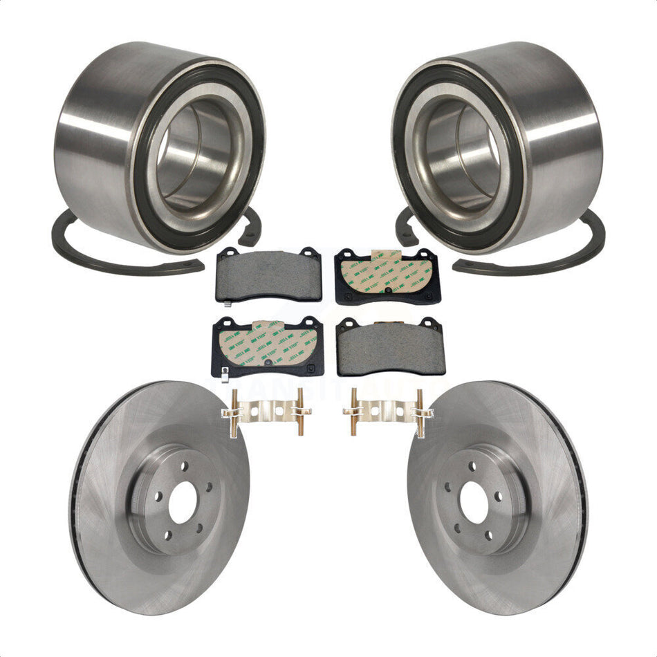 Front Wheel Bearing Disc Brake Rotors And Pads Kit For 2016-2018 Ford Focus RS KBB-129638