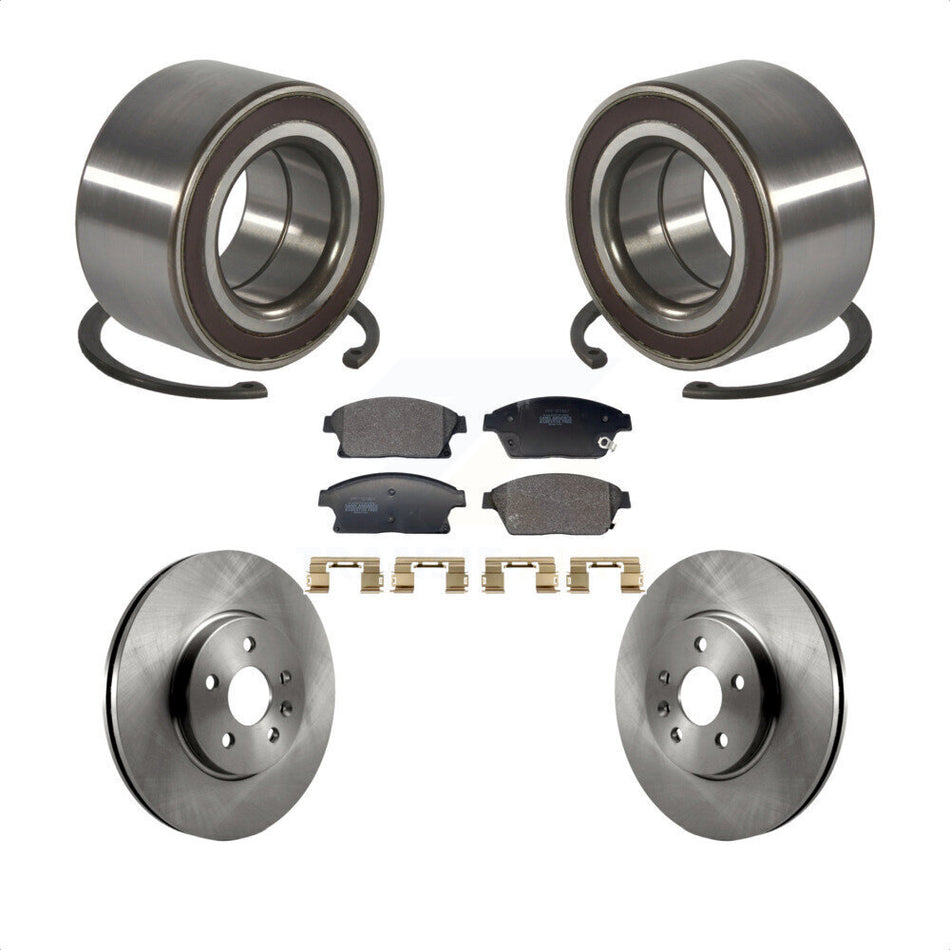 Front Wheel Bearing Disc Brake Rotor & Pads Kit For 2013-2017 Chevrolet Trax Buick Encore KBB-129639