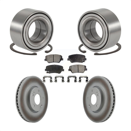 Front Wheel Bearing Coated Disc Brake Rotors And Ceramic Pads Kit For 2014-2015 Kia Rondo KBB-129652