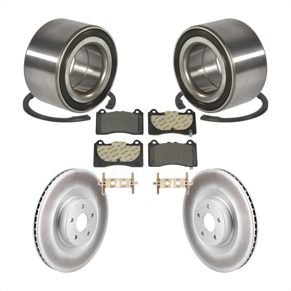 Front Wheel Bearing Coated Disc Brake Rotors And Pads Kit For 2016-2018 Ford Focus RS KBB-129653
