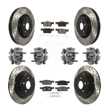 Front Rear Hub Bearing Coated Disc Brake Rotor Pad Kit (10Pc) For Lincoln Continental AWD KBB-129659