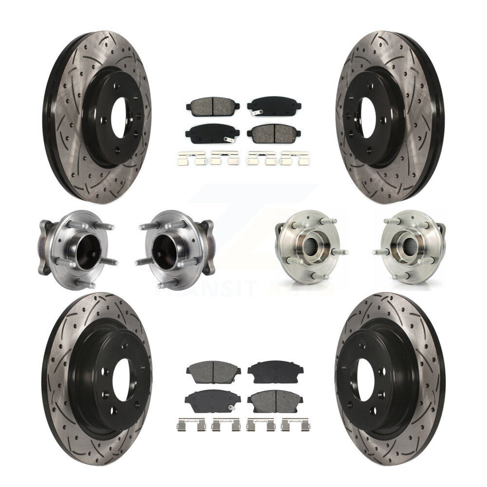 Front Rear Hub Bearing Coated Brake Rotor Pad Kit (10Pc) For Chevrolet Cruze Buick Verano KBB-129666