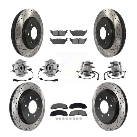 Front Rear Hub Bearing Coated Brake Rotor Pads Kit (10Pc) For Ford Expedition Lincoln RWD KBB-129669