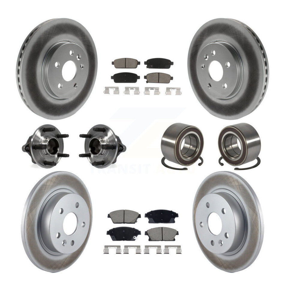 Front Rear Hub Bearing Coated Brake Rotor Pads Kit (10Pc) For Chevrolet Trax Buick Encore KBB-129670