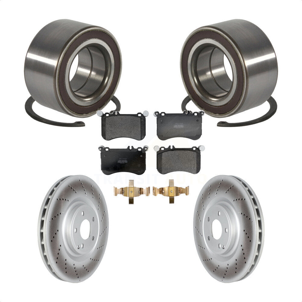 Front Wheel Bearing Coated Disc Brake Rotors And Pads Kit For Mercedes-Benz CLS550 KBB-129673