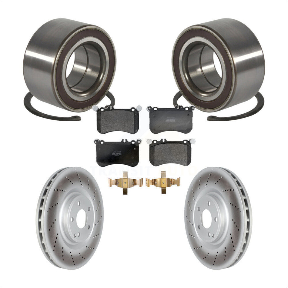 Front Wheel Bearing Coated Disc Brake Rotors And Pads Kit For Mercedes-Benz CLS550 KBB-129673