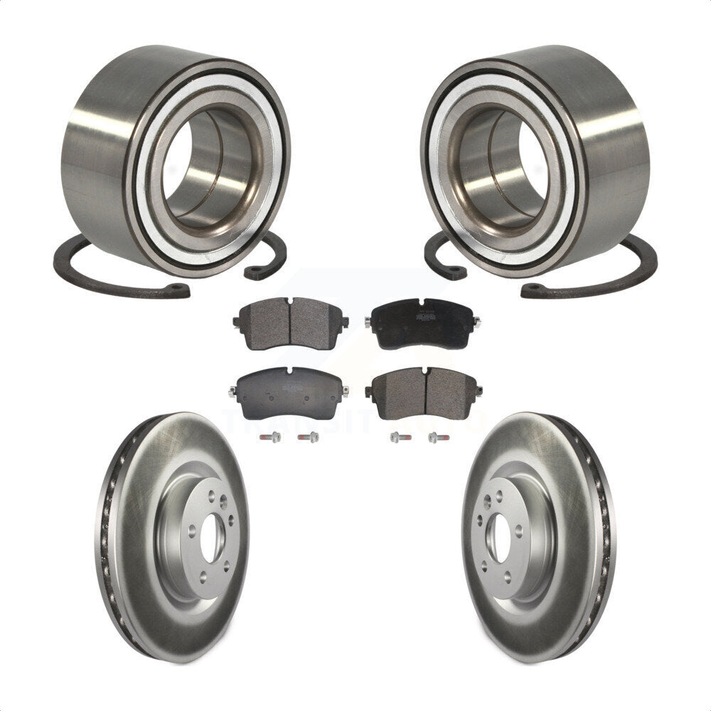Front Wheel Bearing Coated Disc Brake Rotors And Pads Kit For 2018 Jaguar E-Pace S/SE KBB-129677