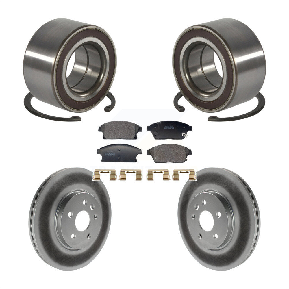 Front Wheel Bearing Coated Brake Rotor Pads Kit For 2013-2017 Chevrolet Trax Buick Encore KBB-129681