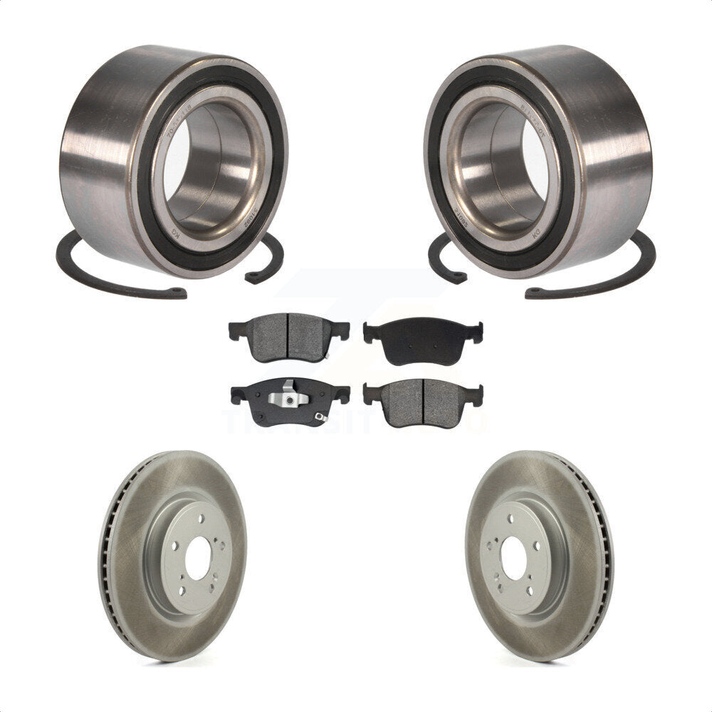 Front Wheel Bearing Coated Disc Brake Rotors And Semi-Metallic Pads Kit For Honda Accord KBB-129691