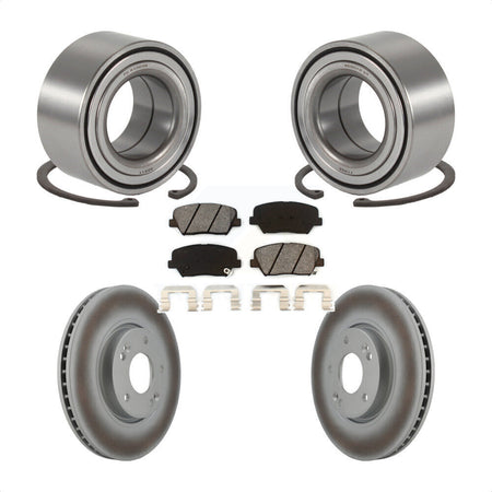 Front Wheel Bearing Coated Disc Brake Rotors And Pads Kit For 2014-2015 Kia Rondo KBB-129694
