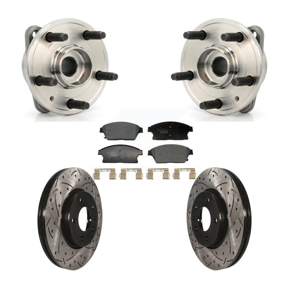 Front Hub Bearing Drill Slot Brake Rotor Pads Kit For 14-15 Chevrolet Cruze DIESEL engine KBB-129698