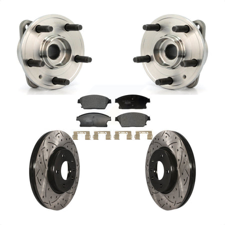 Front Hub Bearing Drill Slot Brake Rotor Pads Kit For 14-15 Chevrolet Cruze DIESEL engine KBB-129698