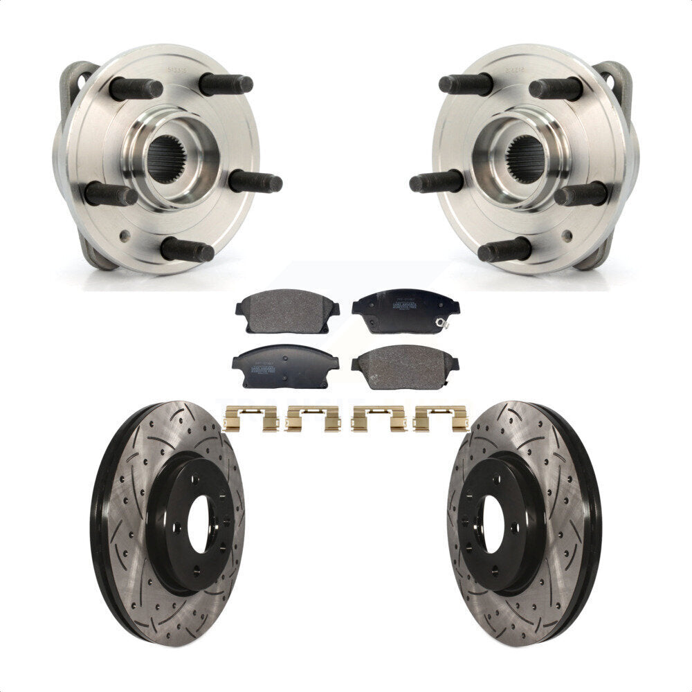 Front Hub Bearing Drill Slot Brake Rotor Pads Kit For 14-15 Chevrolet Cruze DIESEL engine KBB-129712