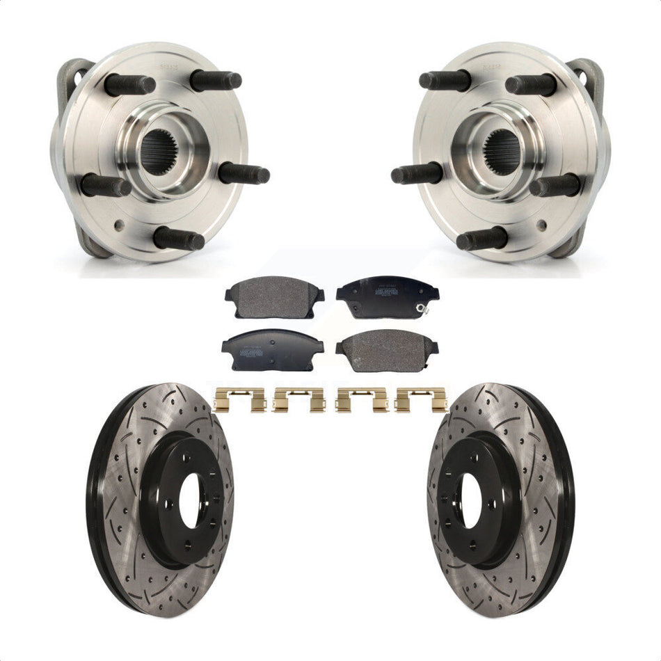 Front Hub Bearing Drill Slot Brake Rotor Pads Kit For 14-15 Chevrolet Cruze DIESEL engine KBB-129712