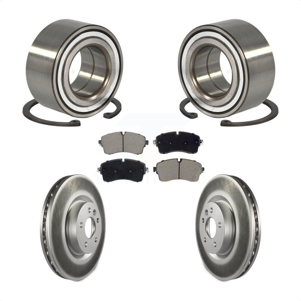 Front Wheel Bearing Coated Disc Brake Rotors And Pads Kit For 2018 Jaguar E-Pace S/SE KBB-129717