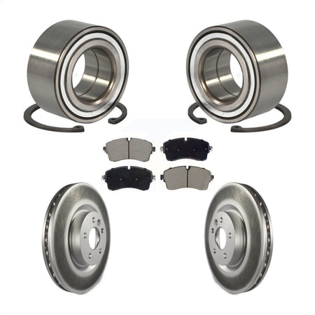 Front Wheel Bearing Coated Disc Brake Rotors And Pads Kit For 2018 Jaguar E-Pace S/SE KBB-129717