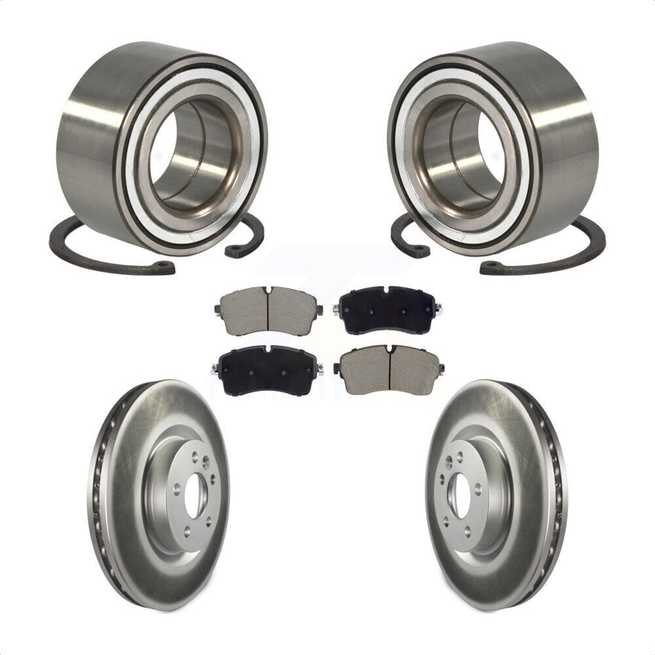 Front Wheel Bearing Coated Disc Brake Rotors And Pads Kit For 2018 Jaguar E-Pace S/SE KBB-129717